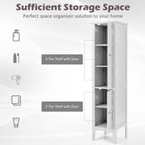 Storage Cabinet Bathroom High Cabinet with 5 Tier Storage Shelves, Freestanding Slim Cabinet,