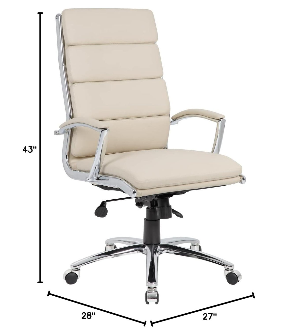 Executive CaressoftPlus Chair with Metal Chrome Finish (B9471-BG), Beige