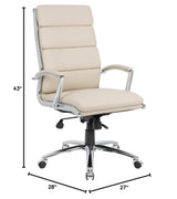 Executive CaressoftPlus Chair with Metal Chrome Finish (B9471-BG), Beige