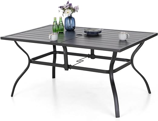 42" Square Outdoor Dining Table, Patio Furniture Wood-Like Tabletop