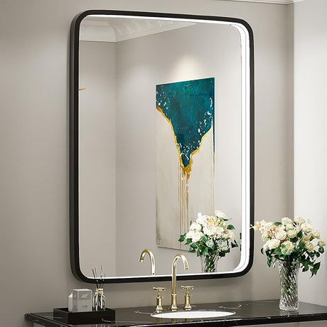 24x36 Inch LED Bathroom Vanity Mirror with lights,Wall Mounted Lighted Mirrors