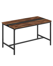 47.2" Rectangle Dining Table for 6 - Rustic Brown & Black