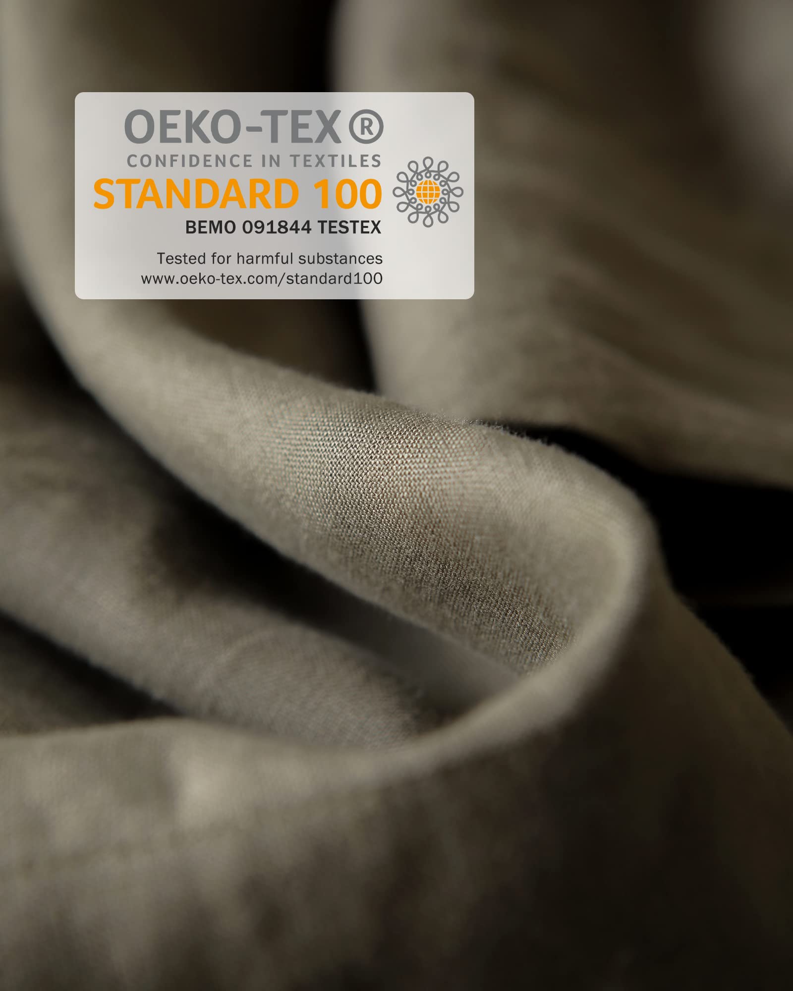 Olive Green Linen Sheets King Size Set, 100% Washed French Flax Organic Linen Sheets,