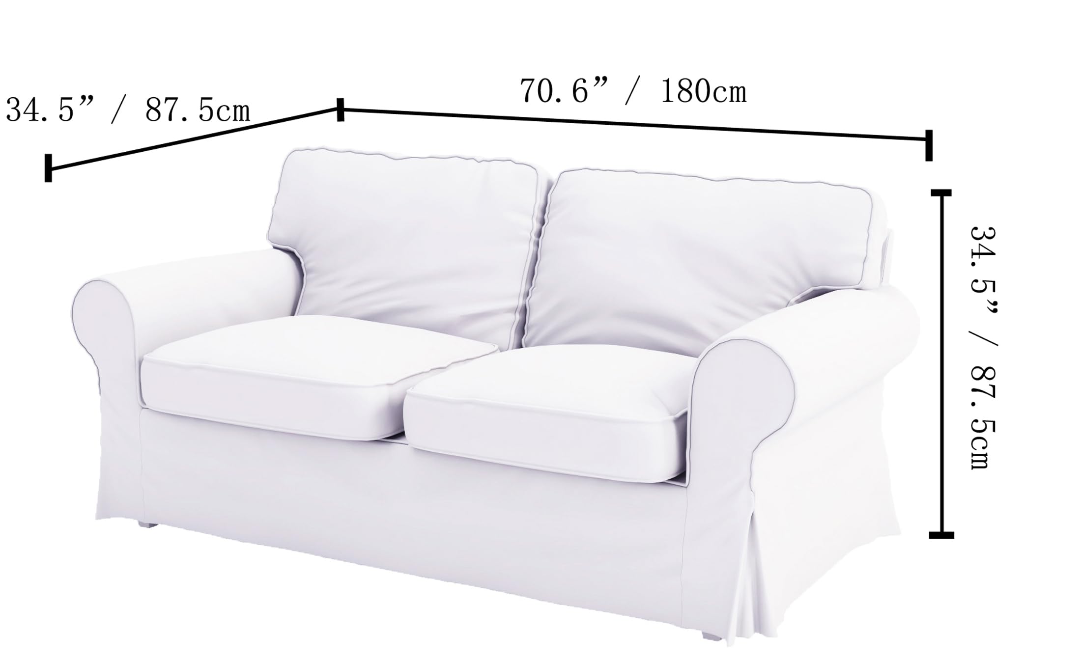 The Dense Cotton Ektorp Loveseat Cover Replacement is Custom Made Compatible for IKEA Ektorp Loveseat Sofa