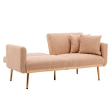 65.35" Accent Sofa, Convertible Futon Sofa Bed with Metal Feet