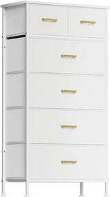 Dresser for Bedroom with 5 Drawers, White Dresser for Closet, Living Room