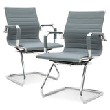 PU Leather Office Guest Chair for Waiting Room, Mid Back Chairs