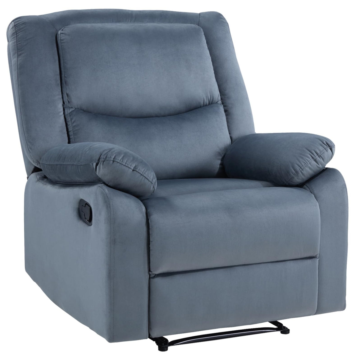 Manual Recliner Chair, Soft Fabric Reclining Chairs with Overstuffed Arm and Back, Manual Single Sofa Recliners for Living Room Bedroom, Grey