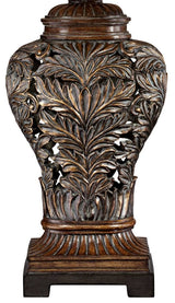 Barnes and Ivy Leafwork Traditional 3-Way Table Lamp 32 1/2" Tall with USB Charging Port Bronze Brown Tan Rectangular Shade for Bedroom Living Room Nightstand Bedside Night Stand Office Kids