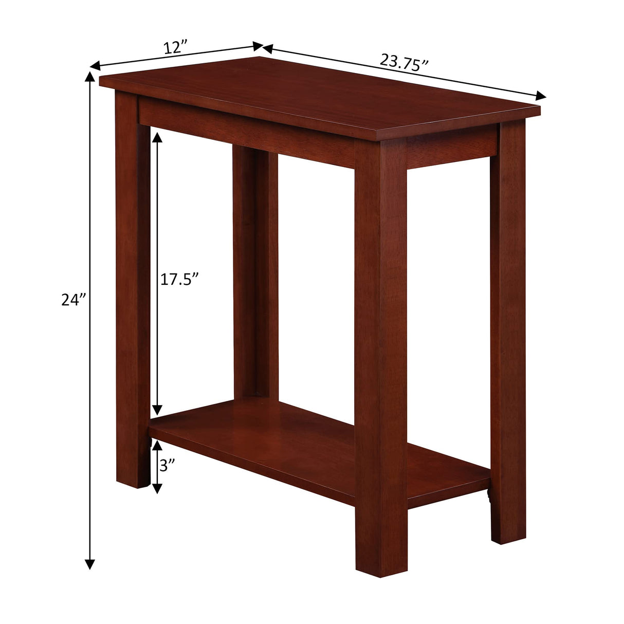 Designs2Go Baja Chairside End Table, Mahogany