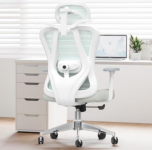 Office Chair, High Back Mesh Desk Chair with Adjustable Lumbar Support, 135° Rocking