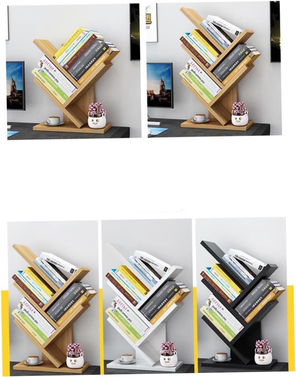 LIFKOME 3 Wooden Bookshelf Desktop Bookcase Wood Storage Shelves Wooden Book Shelf Tabletop Bookshelf Wooden Book Shelves Wooden Bookcase Book Storage Rack Bookstore Student Bamboo Simple