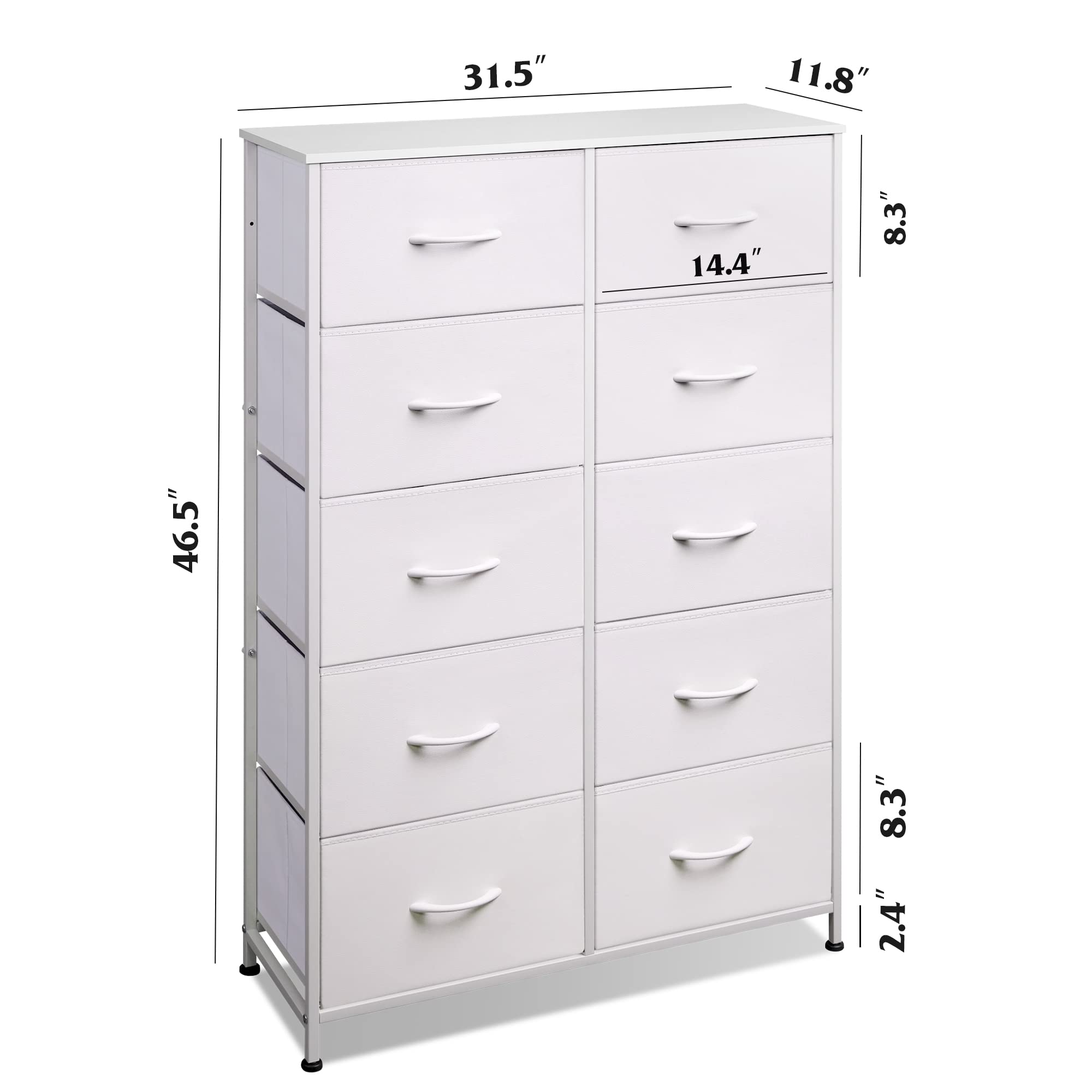 Tall Dresser for Bedroom with 10 Drawers, Chest of Drawers, Dressers Bedroom Furniture,