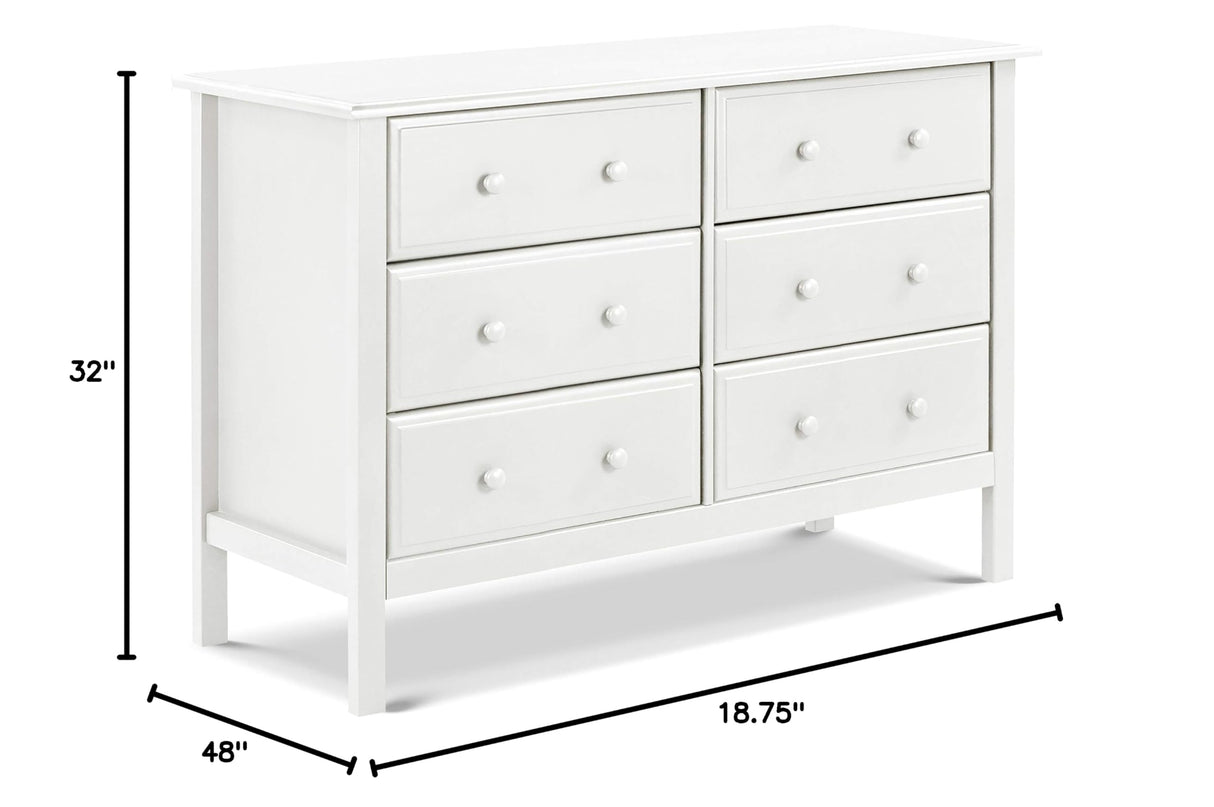 Jayden 6-Drawer Double Wide Dresser in White, Greenguard Gold Certified