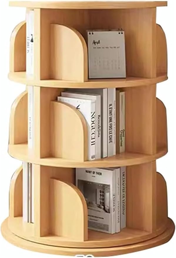 Rotating Bookshelf,Corner Bookshelf Wooden Bookcase by Creativity Corner Floor Standing