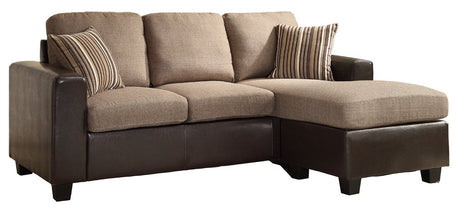 Slater Two Tone Reversible Chaise Sofa, Brown