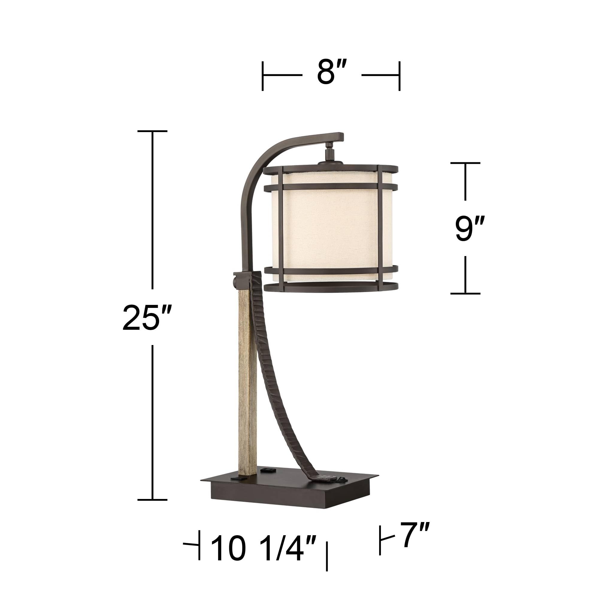 Industrial Desk Lamp 22" with USB & AC Outlet