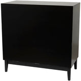 Wood Room Cabinet 1 Shelf and 2 Door Storage Cabinet with Cane Front Doors and Gold Handles,