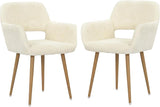 Furry Desk Chair, Mid-Century Modern Accent Comfy Armchair with Faux Fur for Teen Girls