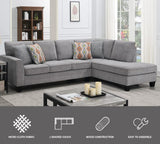 Sectional Sofa with 4 Cushions, Modern Tufted Micro Cloth L-Shaped Sofa Couch, with Memory Foam, 5 Seat Modular sectional Sofa with Reversible Chaise - Light Grey - Oliver & Smith