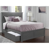 Solid Wood Storage Platform Queen Bed in Gray