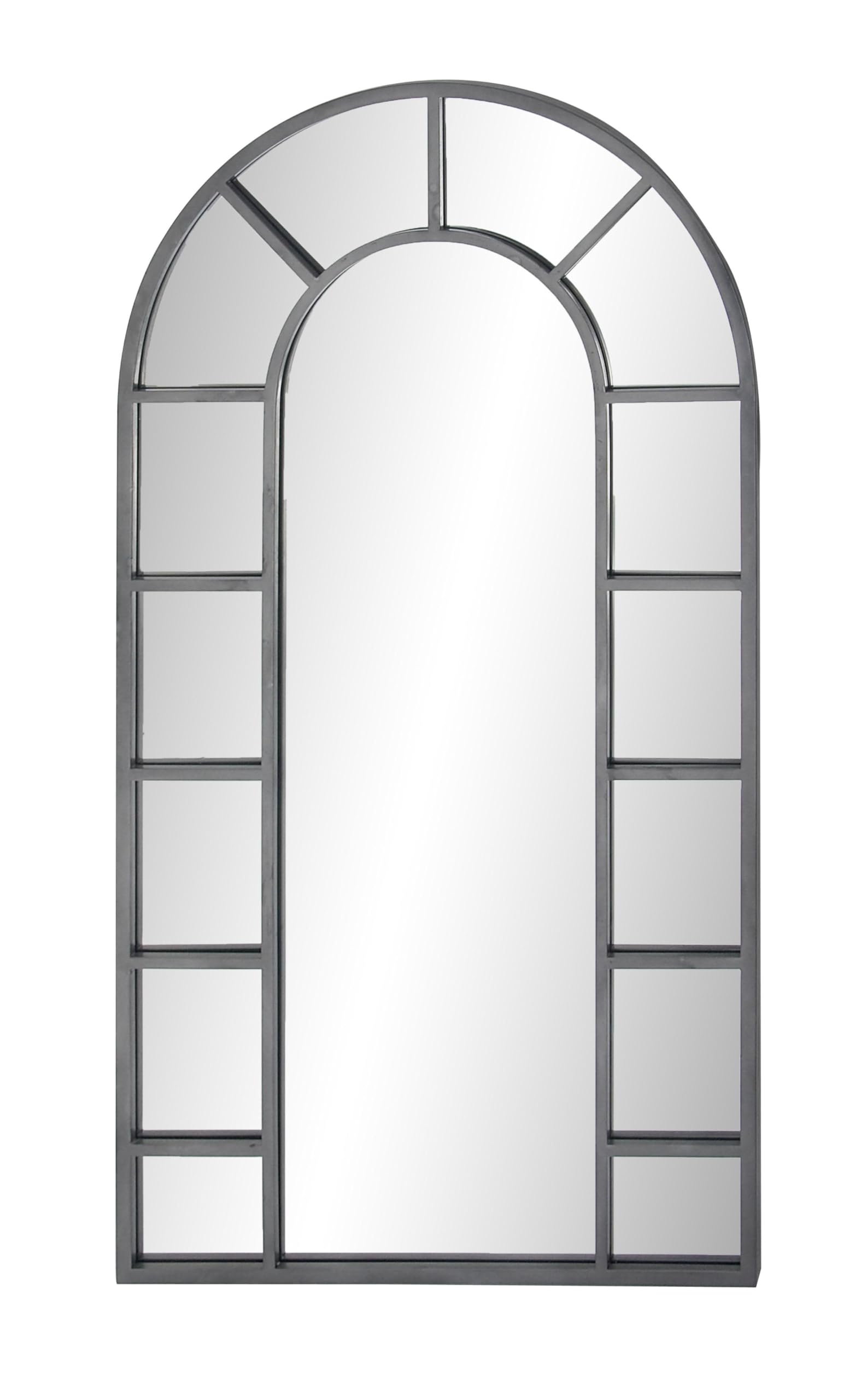 Metal Room Wall Mirror Window Pane Inspired Entryway Mirror