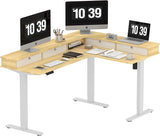 63" L Shaped Standing Desk with 3 Drawers, Height Adjustable Stand up Desk