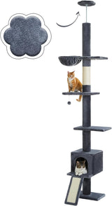 Cactus Cat Tree for Indoor Cats, 53'' Green Cat Tower with Large Cat Condo