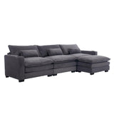 Corduroy Cloud Sectional Couch, Modern Comfy Modular L-Shaped Sectional Sofa