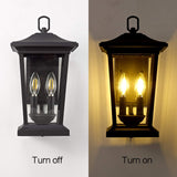 Large Outdoor Wall Sconce, 2-Lights Lantern, Exterior Wall Mount Light Fixture