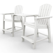 Balcony Chair, Tall Adirondack Chair Set of 2 with Connecting Tray,
