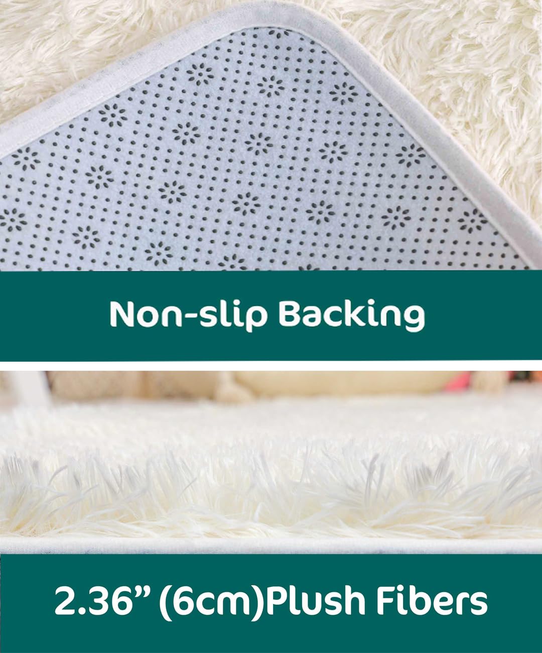 Kate Photography Floor Mats Super Soft PV Fur Rug Fluffy White Plush Area Carpet for Living Room Photography Studio Washable Shaggy Rug 5x10ft