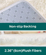 White Fluffy Shaggy Area Rug 5x10ft - Photography Studio Floor Mat