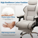 Executive Computer Chair Home Office Desk Chair,Adjustable Angle, Ergonomic Adjustable Height PU Leather Chairs with Cushions Armrest for Long Time Seating-High Office Chair with Footrest…