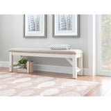 Pemberly Row20" Transitional Fabric/Wood Bench in Beige/Smokey