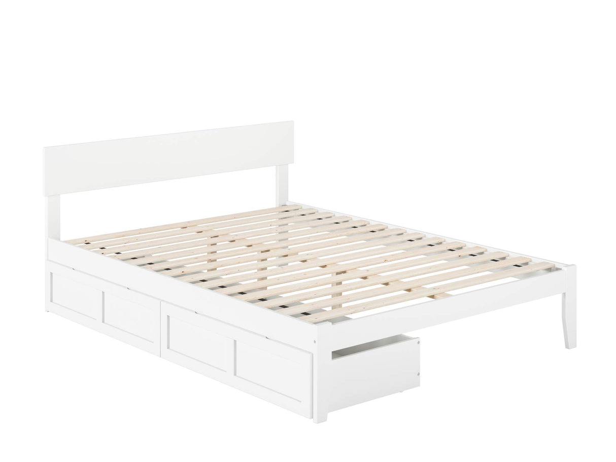 with Underbed Drawers, White