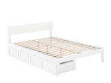 with Underbed Drawers, White