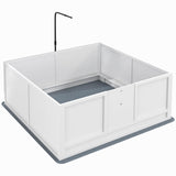 Whelping Box for Dogs with Light Stand & Waterproof Mat - 49" x 48"