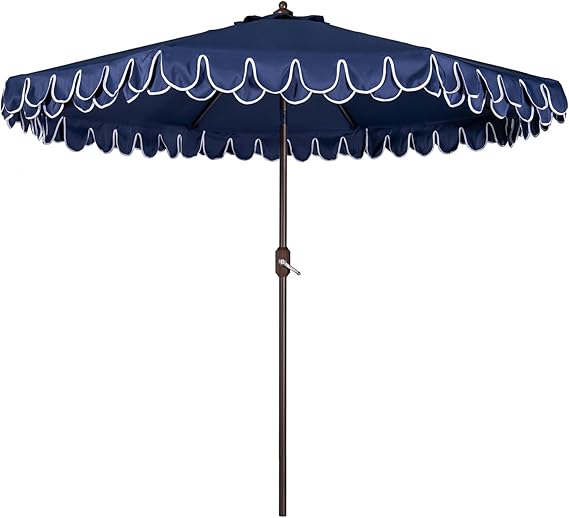 9Ft Elegant Valance Patio Umbrella, Outdoor Umbrellas for Patio with Tilt and Crank Systerm