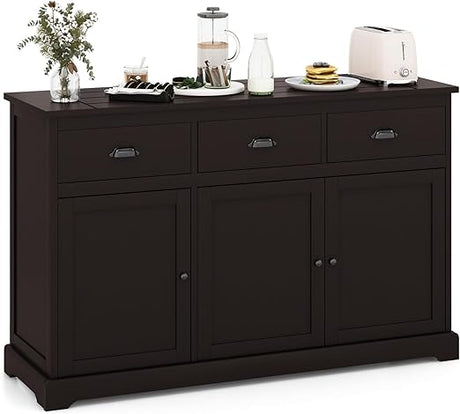 Sideboard Buffet Cabinet, Kitchen Storage Cabinet with Countertop, 2 Cabinets & 3