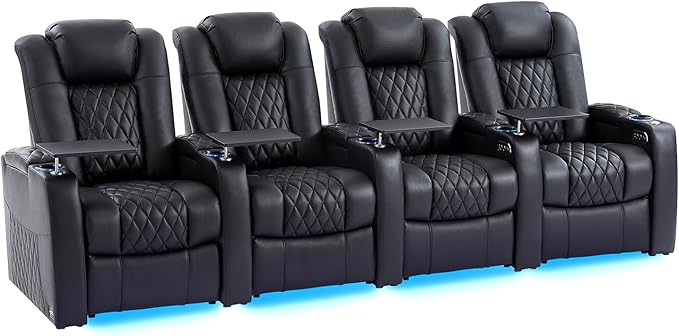 Home Theater Seating Seats Classic Series Top Grain Leather Recliner Chair