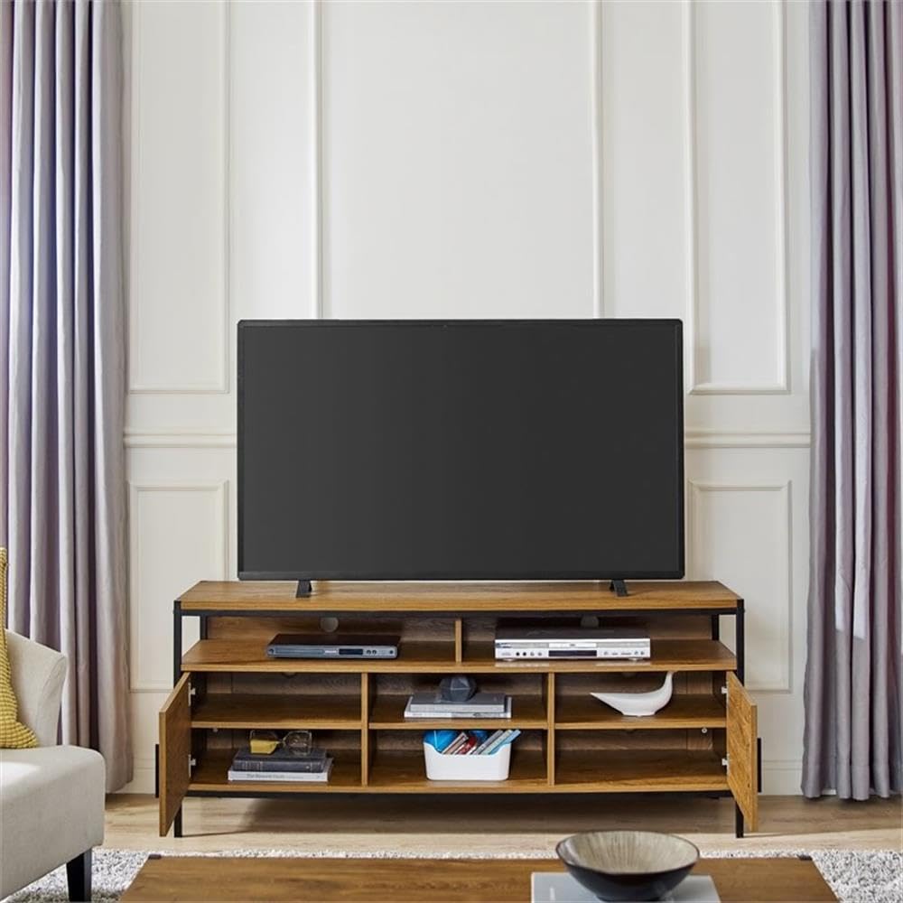 Wide Entertainment Center TV Media Stand by CAFFOZ Furniture Designs