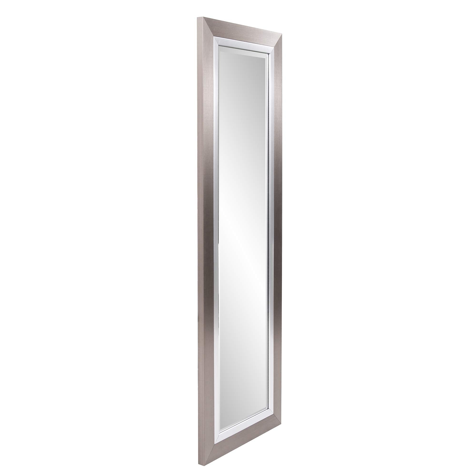 Chicago Tall Rectangular Mirror,  Brushed Silver