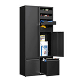 Metal Garage Storage Cabinet with 2 Drawers, 71" Heavy Duty Tool Cabinet with 2 Door