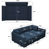 Modular Velvet Sectional Sofa with Chaise Lounge Sectional Sleeper Sofa with Storage