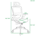 Blue Ergonomic Mesh Office Chair, High Back - Adjustable Headrest with Flip-Up Arms,