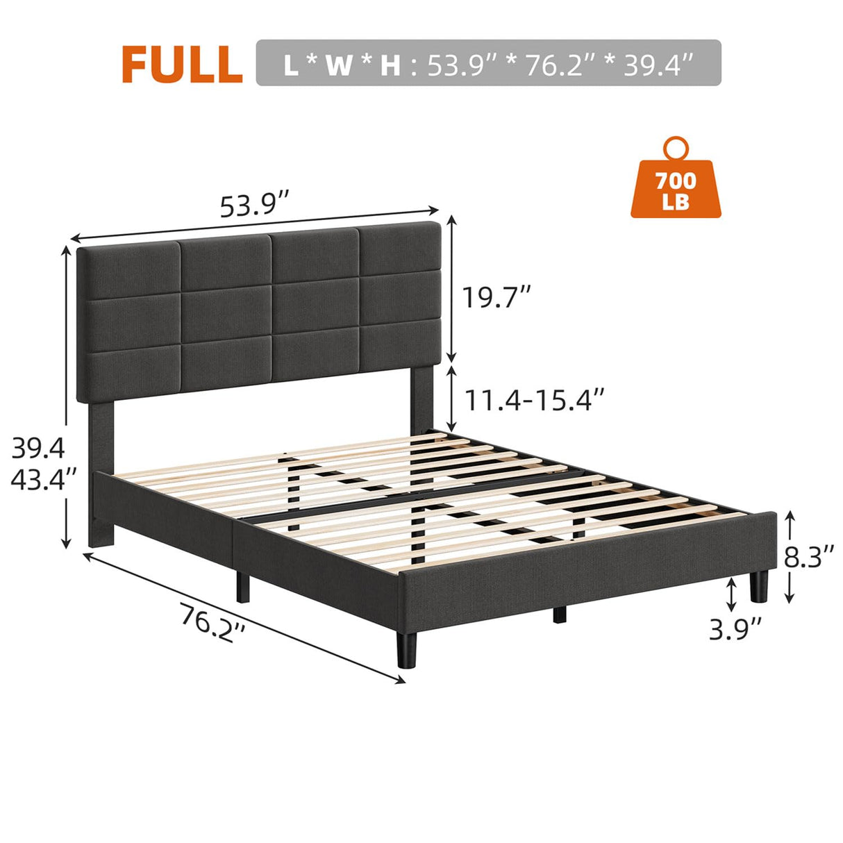 Queen Size Bed Frame with Upholstered Headboard Queen Bed Frame Platform,