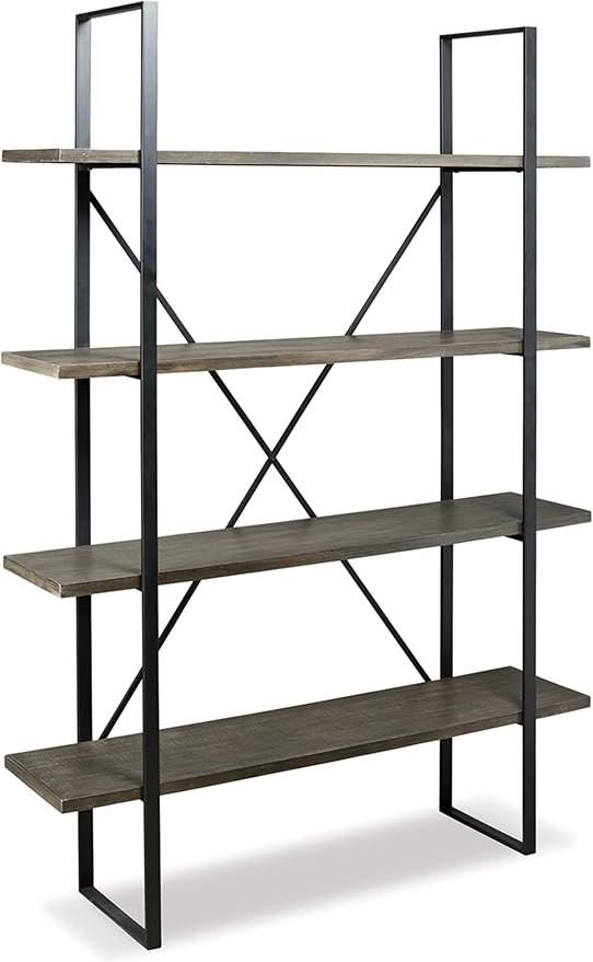 Forestmin Vintage 4 Tier Wood Bookcase, Light Brown