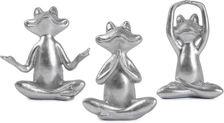 Gold Frog Figurines Yoga Decor 3.7In Set of 3 –Frog Yoga Statues