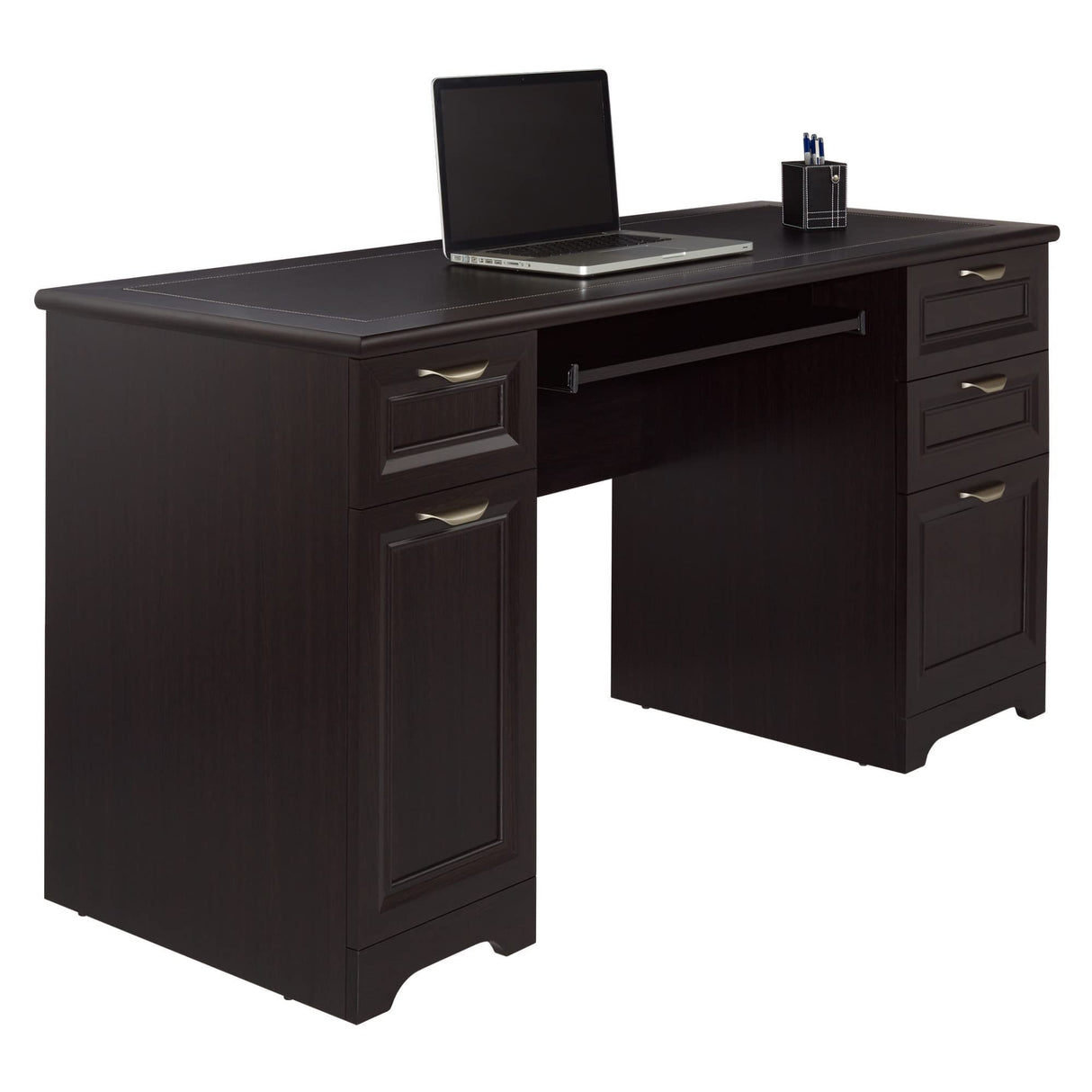 Key West 60W L Shaped Desk with 2 Drawer Mobile File Cabinet in Pure